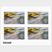 Avonturen beleven en bestemming zoeken op kompas. rechthoekige sticker (Vel)