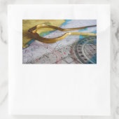 Avonturen beleven en bestemming zoeken op kompas. rechthoekige sticker (Tas)