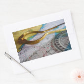 Avonturen beleven en bestemming zoeken op kompas. rechthoekige sticker (Envelop)