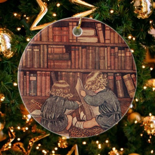 avonturen in de bibliotheek keramisch ornament