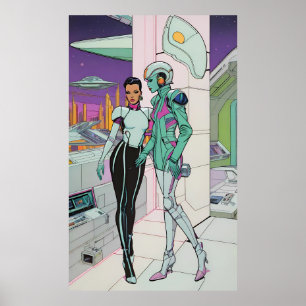 Avonturen in een 25e-eeuws winkelcentrum poster