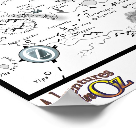 avonturen in Oz Map Poster (Hoek)