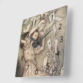 avonturen in Wonderland door Rackham Vierkante Klok (Hoek)