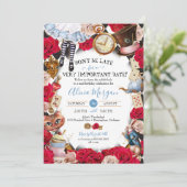 avonturen in Wonderland Mad Tea Party Birthday Kaart (Staand voorkant)