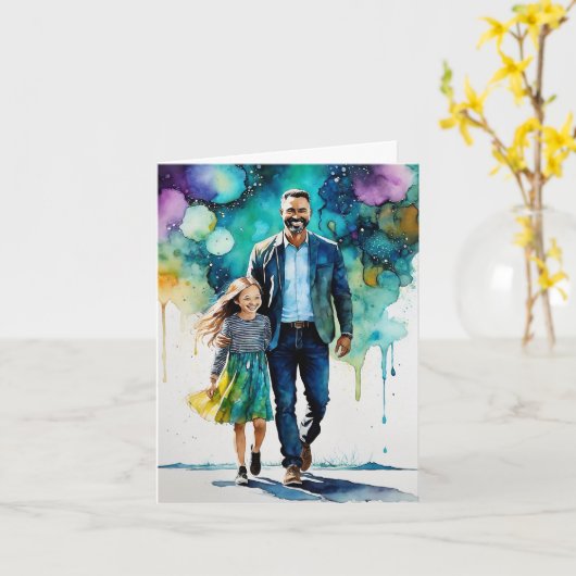 "Avonturen met papa" - Een blije Vaderdag Kaart (Gele Bloem)