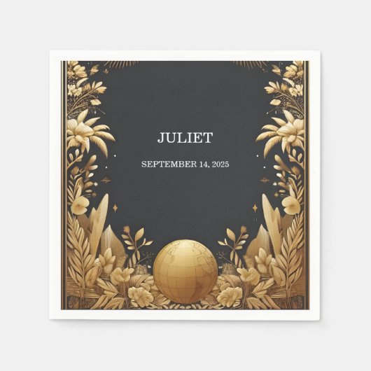 Avonturen Pas Boarding Pass Bruidsfeest Servet (Voorkant)