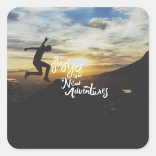 avonturen vierkante sticker