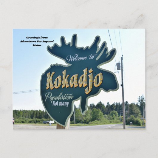 avonturen voor iedereen Kokadjo, Maine Briefkaart (Voorkant)