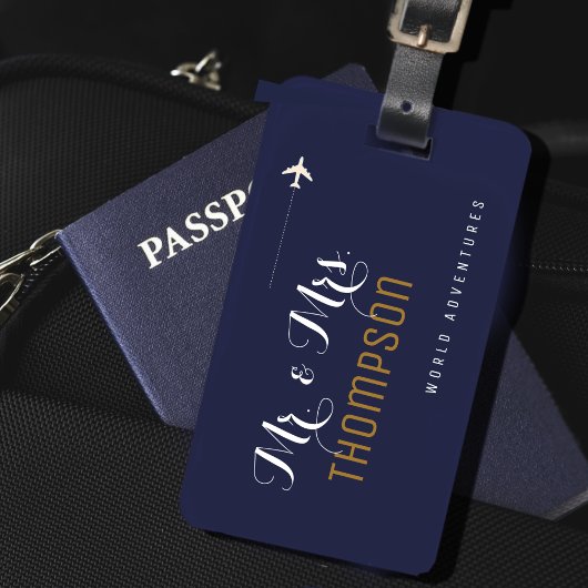Avonturen voor Mr. & Mrs.-koppels wereldwijd reize Bagagelabel