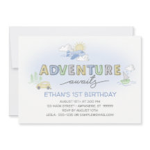 Avonturen wacht op foto Verjaardag uitnodiging