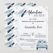 avonturen wachten op afstudeers uitnodiging/aankon kaart (Voorkant / Achterkant)