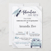 avonturen wachten op afstudeersuitnodiging/aankond kaart (Voorkant)