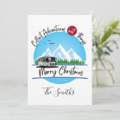 Avonturen zijn de beste geschenken RV Christmas Ka Feestdagenkaart (Staand voorkant)