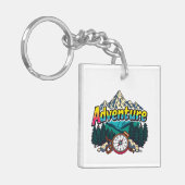 Avonturenberg – Outdoor Wandelen Natuur Design Sleutelhanger (Voorkant Links)
