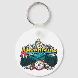 Avonturenberg – Outdoor Wandelen Natuur Design  Sleutelhanger
