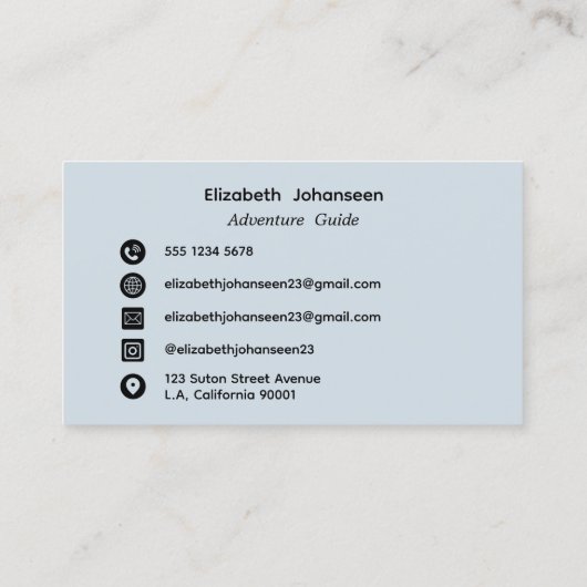 Avonturengids Blauwe Waterverf Bosberg Visitekaartje (Achterkant)