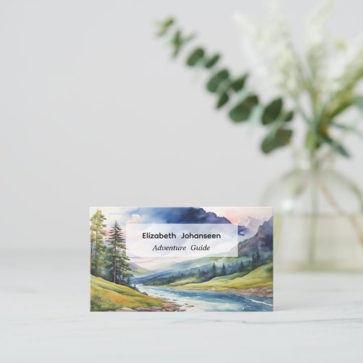 Avonturengids Blauwe Waterverf Bosberg Visitekaartje (Staand voorkant)