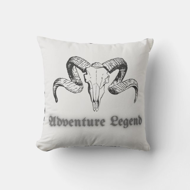 Avonturenlegende – Gotisch embleem met ramsschedel Kussen (Voorkant)