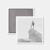 Avonturenreis FOTO Zwart Wit Ontdek Fun Magneet (Voorkant / Achterkant)