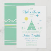 Avonturenthema - baby shower uitnodiging (Voorkant / Achterkant)