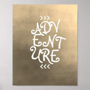 avonturiertypografie citaat poster sepia