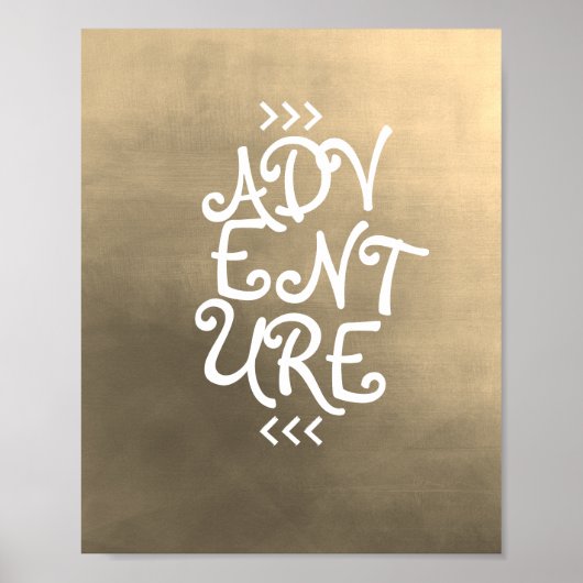 avonturiertypografie citaat poster sepia (Voorkant)