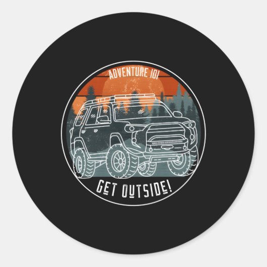 Avontuur 101 Sundown 4Runner Ronde Sticker (Voorkant)
