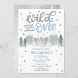 Avontuur 1st Birthday Uitnodiging, Wild Één Uitnod Kaart