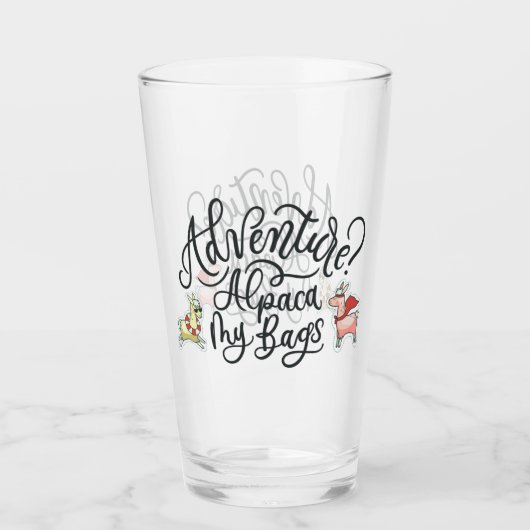 Avontuur? Alpaca My Bags Glas (Voorkant)