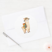 Avontuur Alpaca Ronde Sticker (Envelop)