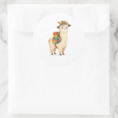 Avontuur Alpaca Ronde Sticker (Tas)