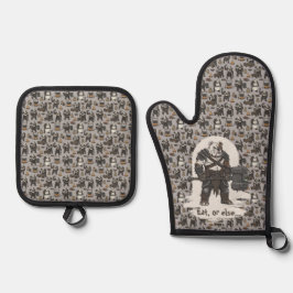 avontuur American Bulldog gladiator hond Ovenwant & Pannenlap Set