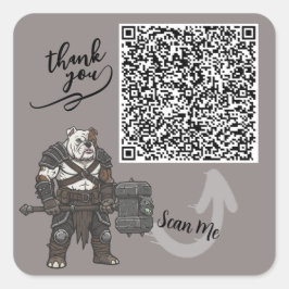 avontuur American Bulldog gladiator hond T-Shirt Vierkante Sticker