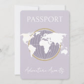 Avontuur Awaits Passport Baby shower Travel Kaart (Voorkant)