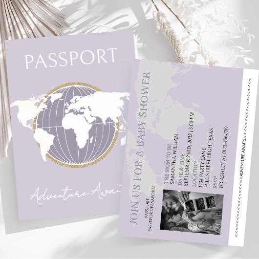 Avontuur Awaits Passport Baby shower Travel Kaart