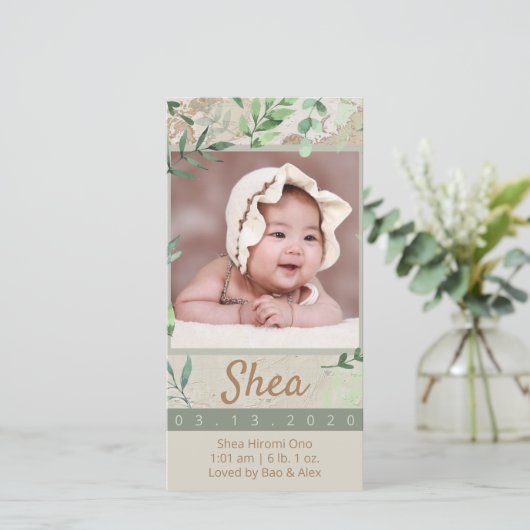 Avontuur Baby Foto Aankondiging (Staand voorkant)