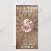 Avontuur Baby Foto Aankondiging (Achterkant)