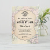 Avontuur Baby shower door Mail Map Travel World Kaart (Staand voorkant)