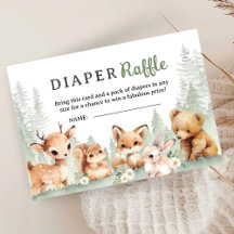 Avontuur Baby Shower Jongen Woodland Luier Raffle