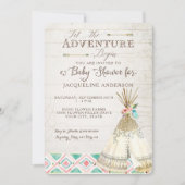 Avontuur Baby shower Meisje Teepee Wood Arrows Art Kaart (Voorkant)
