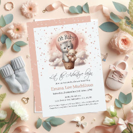 Avontuur Baby shower Oh Baby Kitten Ballon Kaart