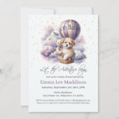 Avontuur Baby shower Puppy in Hete Luchtballon Kaart (Voorkant)