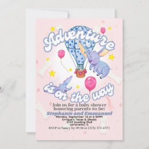 Avontuur Baby Shower Uitnodiging Waterverf Olifa