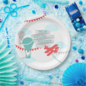 Avontuur Baby shower Vliegtuig en Ballon Papieren Bordje (Feest)