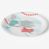 Avontuur Baby shower Vliegtuig en Ballon Papieren Bordje (Gekanteld)