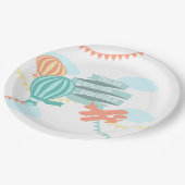 Avontuur Baby shower Vliegtuig en Ballon Papieren Bordje (Gekanteld)