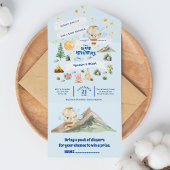 Avontuur Baby shower Waterverf Bomen All In One Uitnodiging