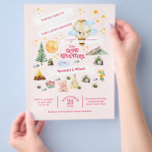 Avontuur Baby shower Waterverf Bomen Uitnodiging Flyer (Hand)