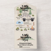 Avontuur Baby shower Waterverf Camper All In One Uitnodiging (Binnen)