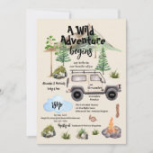 Avontuur Baby shower Waterverf Camper Kaart (Voorkant)